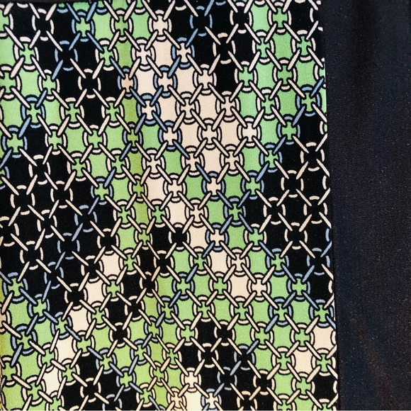 Tory Burch Silk Summer Dress / Green  Black - Size Medium - Picture 10 of 13